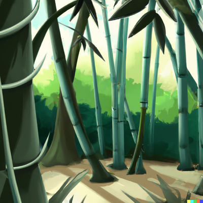bamboo forest, digital art, cartoony
