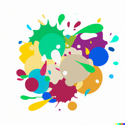 colorful paint splatter, icon, digital art