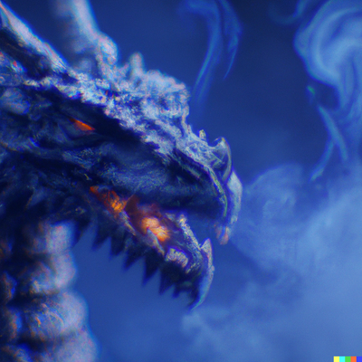 Fiery Dragon with smoke, night time, blue orange split-lighting, 3d, digital art, cinemax, 8k, hbomax, blurred background, extreme detail, uhd, high r