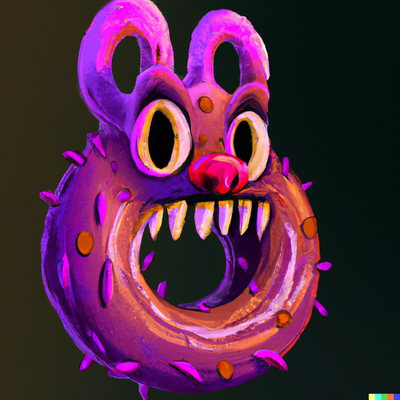 Scary donut monster, cally3d, digital art