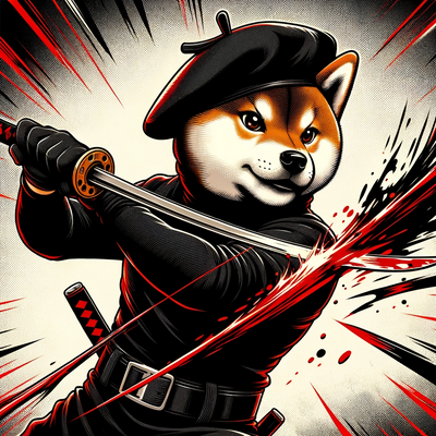 Shiba Inu styled as a ninja, avatar captured in an anime comic style.