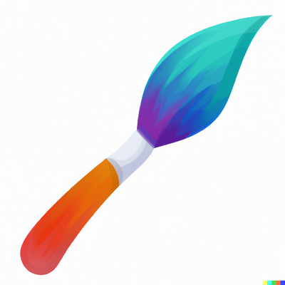 diagnal tip of a paintbrush, colorful, digital art, icon, 50mm macro, white background, clipart