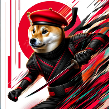 A shiba inu wearing a beret and black turtleneck, avatar