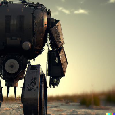 Massive tansformer walking through downtown skyscrapers, digital art, natural lighting, transformers