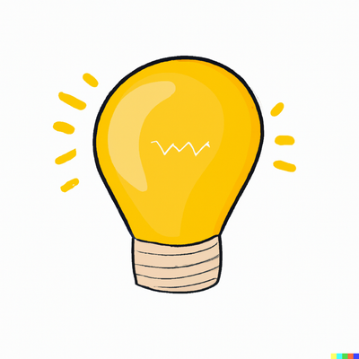 yellow light bulb, clipart, icon, white background, digital art