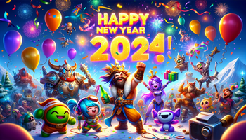 Wallpaper designed for gamers, celebrating the New Year (2024)